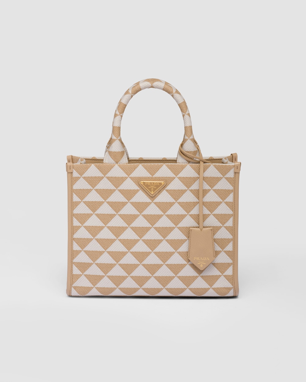 Small Prada Symbole Embroidered Fabric Handbag - Image 1